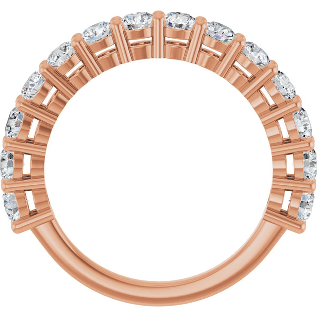 14K Gold Round Lab-Grown Diamond Anniversary Band – 1/2–1 1/4 CTW - Rose Gold - view 2