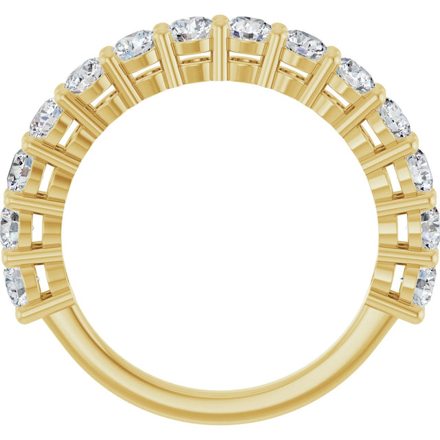 14K Gold Round Lab-Grown Diamond Anniversary Band – 1/2–1 1/4 CTW - Yellow Gold - view 2