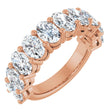 14K Gold Oval Lab-Grown Diamond Anniversary Band – 6x4 mm Stones - Rose Gold