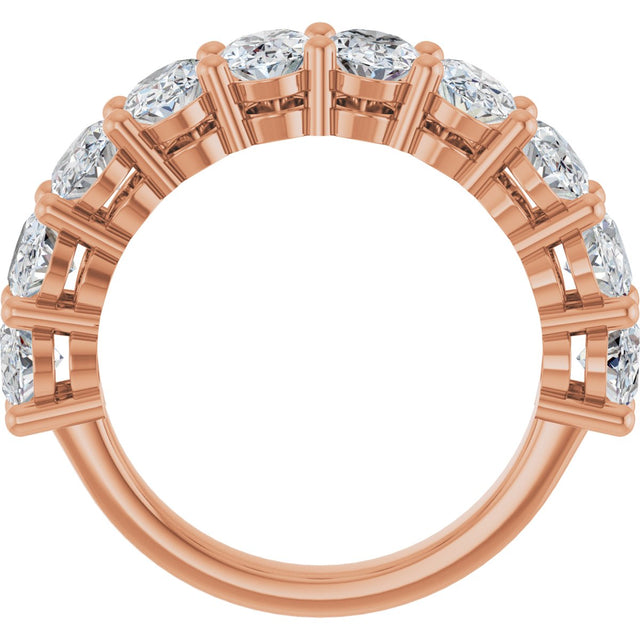 14K Gold Oval Natural Diamond Anniversary Band – 2–3 3/4 CTW - Rose Gold - view 2