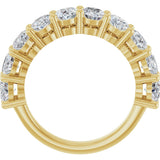 14K Gold Oval Natural Diamond Anniversary Band – 2–3 3/4 CTW - Yellow Gold - view 2
