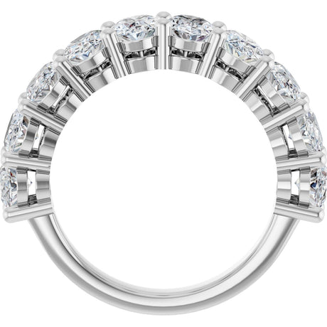 Platinum Oval Lab-Grown Diamond Anniversary Band – 6x4 mm Stones - view 2