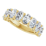 14K Gold Oval Natural Diamond Anniversary Band – 2–3 3/4 CTW - Yellow Gold - view 5