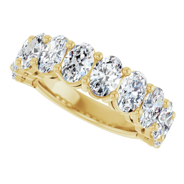 14K Gold Oval Natural Diamond Anniversary Band – 2–3 3/4 CTW - Yellow Gold - view 5