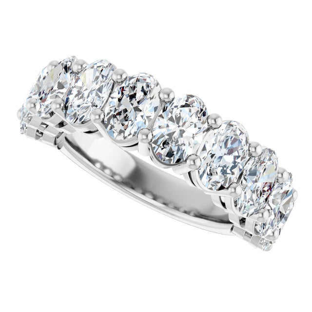 Platinum Oval Lab-Grown Diamond Anniversary Band – 6x4 mm Stones - view 5
