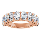 14K Gold Oval Natural Diamond Anniversary Band – 2–3 3/4 CTW - Rose Gold - view 3