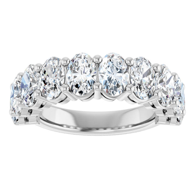 Platinum Oval Natural Diamond Anniversary Band – 2–3 3/4 CTW - view 3