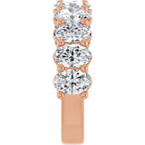 14K Gold Oval Natural Diamond Anniversary Band – 2–3 3/4 CTW - Rose Gold - view 4