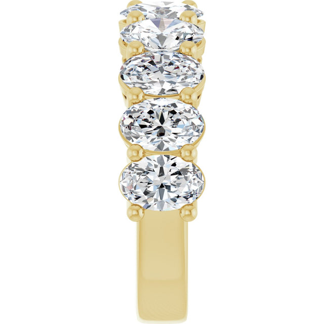 14K Gold Oval Natural Diamond Anniversary Band – 2–3 3/4 CTW - Yellow Gold - view 4