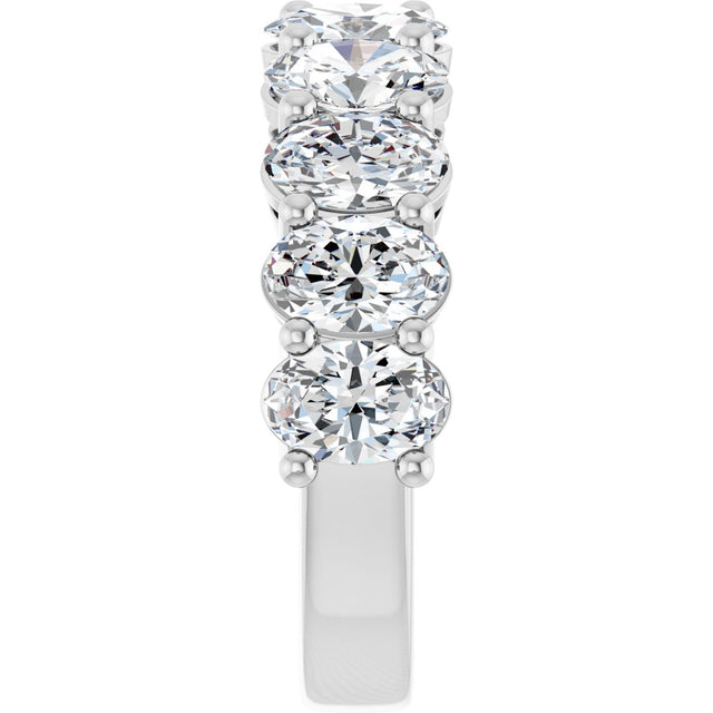 Platinum Oval Natural Diamond Anniversary Band – 2–3 3/4 CTW - view 4