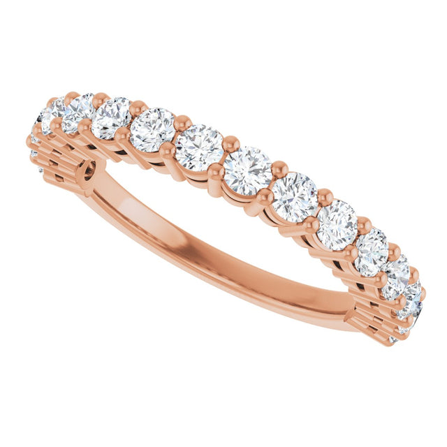 14K Gold Round Natural Diamond Anniversary Band – 1/2–1 1/4 CTW - Rose Gold - view 5