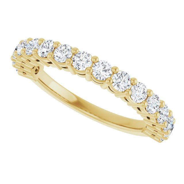 14K Gold Round Natural Diamond Anniversary Band – 1/2–1 1/4 CTW - Yellow Gold - view 5