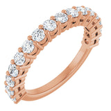 14K Gold Round Lab-Grown Diamond Anniversary Band – 1/2–1 1/4 CTW - Rose Gold