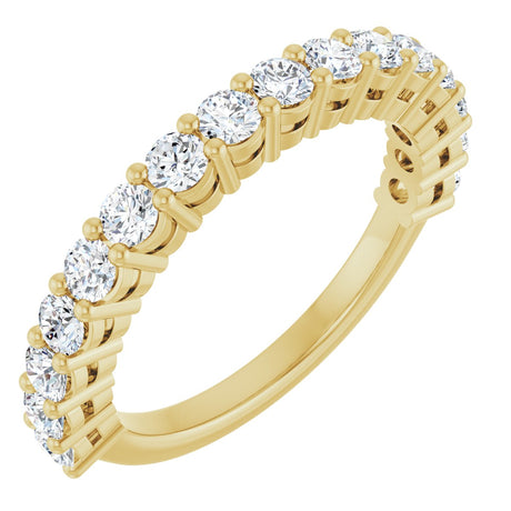14K Gold Round Lab-Grown Diamond Anniversary Band – 1/2–1 1/4 CTW - Yellow Gold