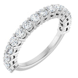 14K Gold Round Natural Diamond Anniversary Band – 1/2–1 1/4 CTW - White Gold