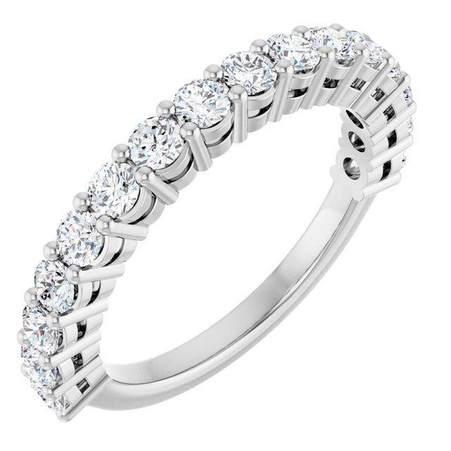 14K Gold Round Lab-Grown Diamond Anniversary Band – 1/2–1 1/4 CTW - White Gold