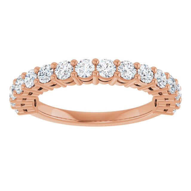 14K Gold Round Lab-Grown Diamond Anniversary Band – 1/2–1 1/4 CTW - Rose Gold - view 3