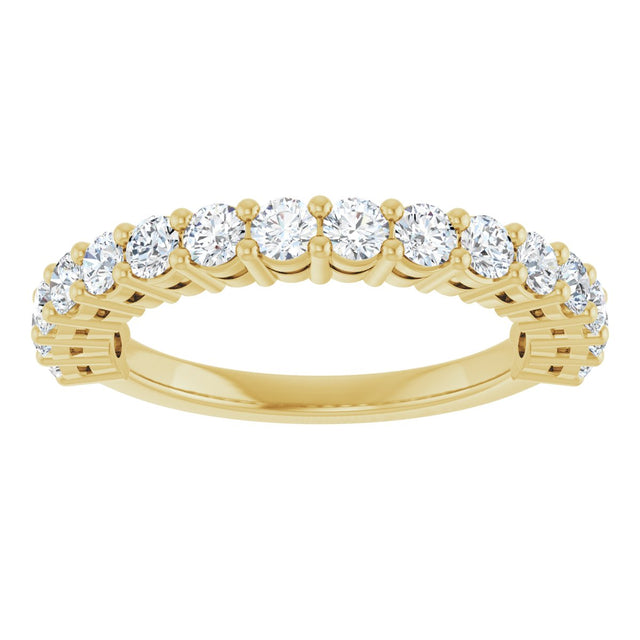 14K Gold Round Natural Diamond Anniversary Band – 1/2–1 1/4 CTW - Yellow Gold - view 3