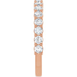 14K Gold Round Lab-Grown Diamond Anniversary Band – 1/2–1 1/4 CTW - Rose Gold - view 4