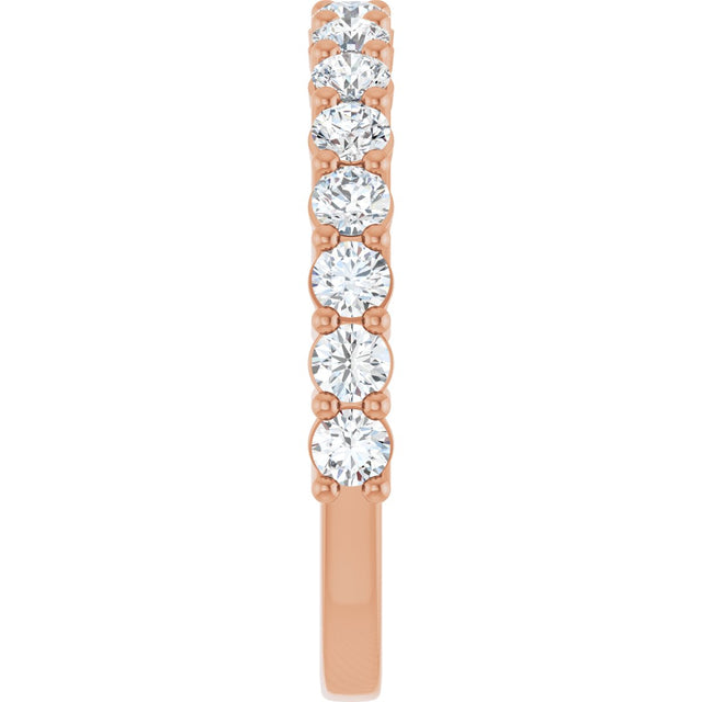 14K Gold Round Lab-Grown Diamond Anniversary Band – 1/2–1 1/4 CTW - Rose Gold - view 4