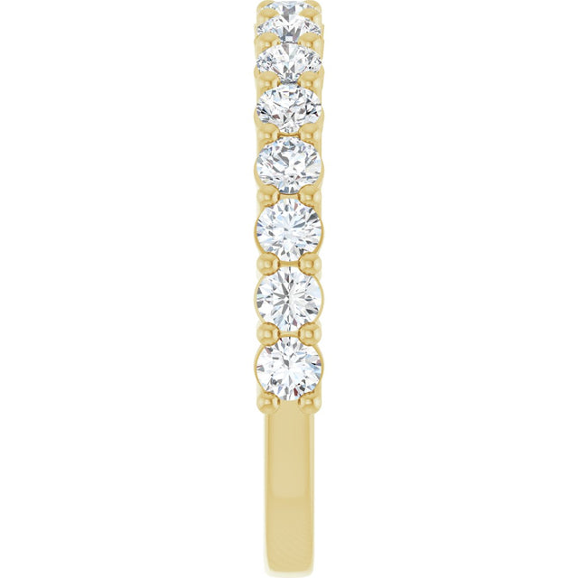 14K Gold Round Lab-Grown Diamond Anniversary Band – 1/2–1 1/4 CTW - Yellow Gold - view 4
