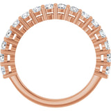 14K Gold Round Lab-Grown Diamond Anniversary Band – 1/2–1 1/4 CTW - Rose Gold - view 2