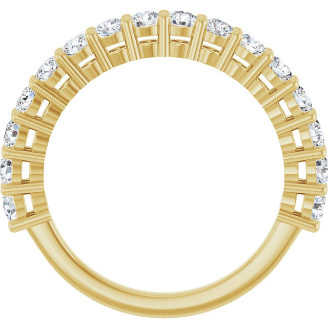 14K Gold Round Natural Diamond Anniversary Band – 1/2–1 1/4 CTW - Yellow Gold - view 2