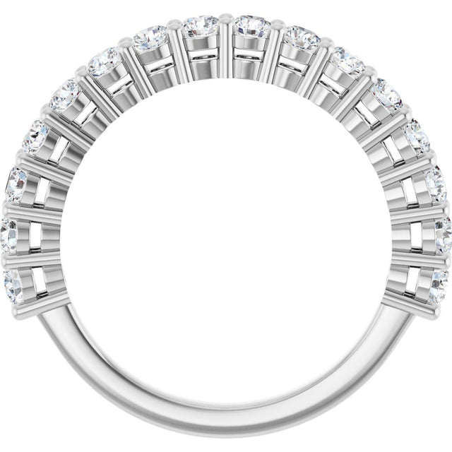 Platinum Round Natural Diamond Anniversary Band – 1/2–1 1/4 CTW - view 2