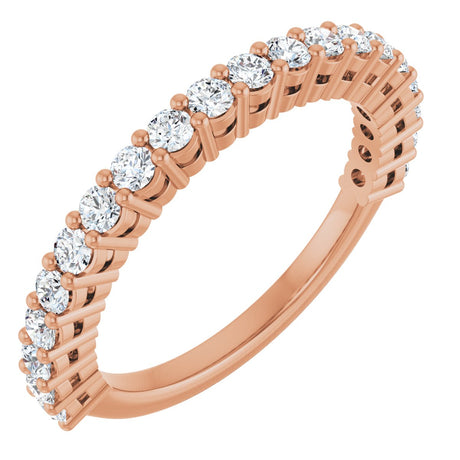 14K Gold Round Lab-Grown Diamond Anniversary Band – 1/2–1 1/4 CTW - Rose Gold