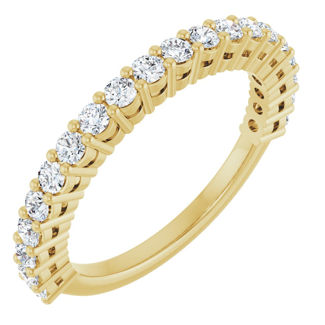 14K Gold Round Natural Diamond Anniversary Band – 1/2–1 1/4 CTW - Yellow Gold