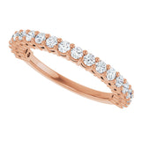 14K Gold Round Lab-Grown Diamond Anniversary Band – 1/2–1 1/4 CTW - Rose Gold - view 5