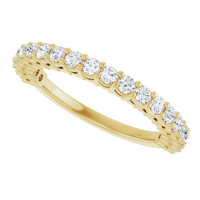14K Gold Round Lab-Grown Diamond Anniversary Band – 1/2–1 1/4 CTW - Yellow Gold - view 5