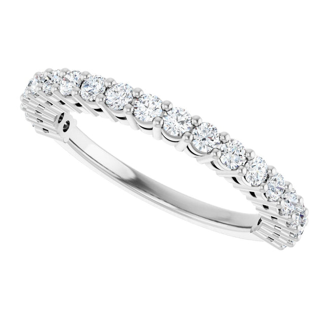 Platinum Round Natural Diamond Anniversary Band – 1/2–1 1/4 CTW - view 5