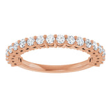 14K Gold Round Lab-Grown Diamond Anniversary Band – 1/2–1 1/4 CTW - Rose Gold - view 3