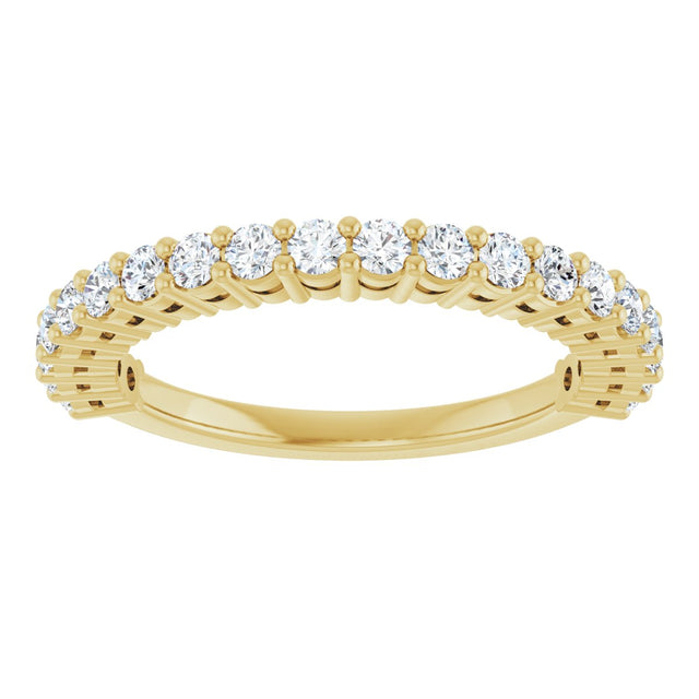 14K Gold Round Natural Diamond Anniversary Band – 1/2–1 1/4 CTW - Yellow Gold - view 3