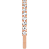 14K Gold Round Natural Diamond Anniversary Band – 1/2–1 1/4 CTW - Rose Gold - view 4