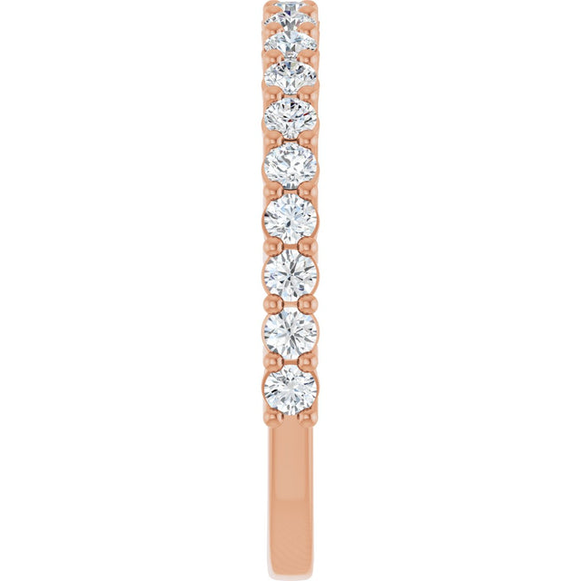 14K Gold Round Natural Diamond Anniversary Band – 1/2–1 1/4 CTW - Rose Gold - view 4
