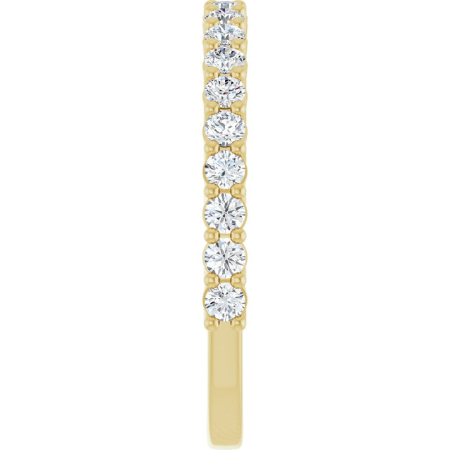 14K Gold Round Lab-Grown Diamond Anniversary Band – 1/2–1 1/4 CTW - Yellow Gold - view 4