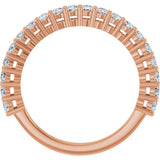 14K Gold Round Natural Diamond Anniversary Band – 1/2–1 1/4 CTW - Rose Gold - view 2
