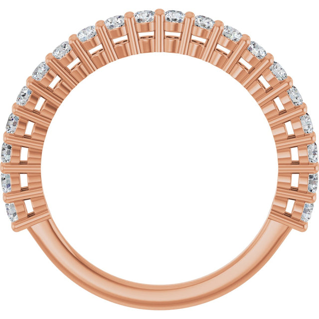 14K Gold Round Lab-Grown Diamond Anniversary Band – 1/2–1 1/4 CTW - Rose Gold - view 2