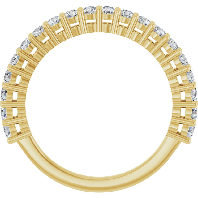 14K Gold Round Natural Diamond Anniversary Band – 1/2–1 1/4 CTW - Yellow Gold - view 2