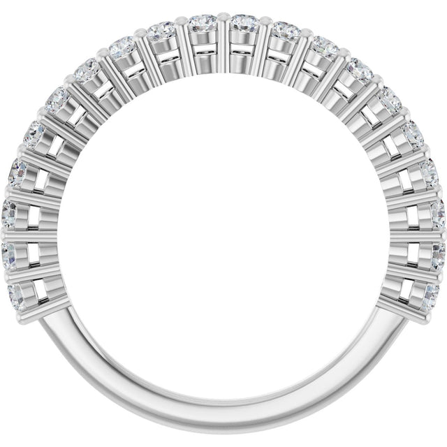 Platinum Round Natural Diamond Anniversary Band – 1/2–1 1/4 CTW - view 2