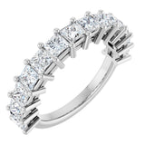 14K Gold Square Lab-Grown Diamond Anniversary Band – 3x3 mm Stones - White Gold