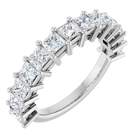 Platinum Square Lab-Grown Diamond Anniversary Band – 3x3 mm Stones