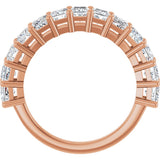 14K Gold Square Lab-Grown Diamond Anniversary Band – 3x3 mm Stones - Rose Gold - view 2
