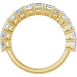14K Gold Square Lab-Grown Diamond Anniversary Band – 3x3 mm Stones - Yellow Gold - view 2