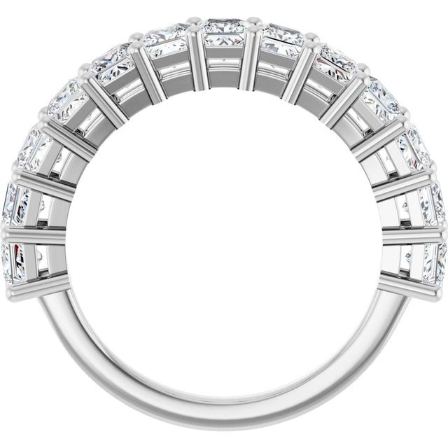 Platinum Square Lab-Grown Diamond Anniversary Band – 3x3 mm Stones - view 2
