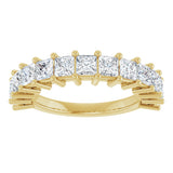 14K Gold Square Lab-Grown Diamond Anniversary Band – 3x3 mm Stones - Yellow Gold - view 3