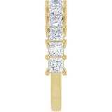 14K Gold Square Lab-Grown Diamond Anniversary Band – 3x3 mm Stones - Yellow Gold - view 4