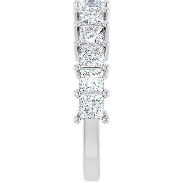 Platinum Square Lab-Grown Diamond Anniversary Band – 3x3 mm Stones - view 4